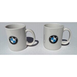 BMW Logo Coffee Mug White Automotive 4” Large Tea Cup